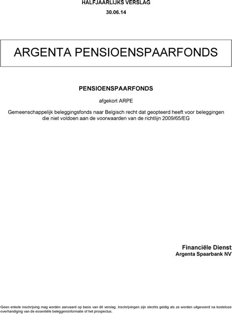 argenta pensioenspaarfonds